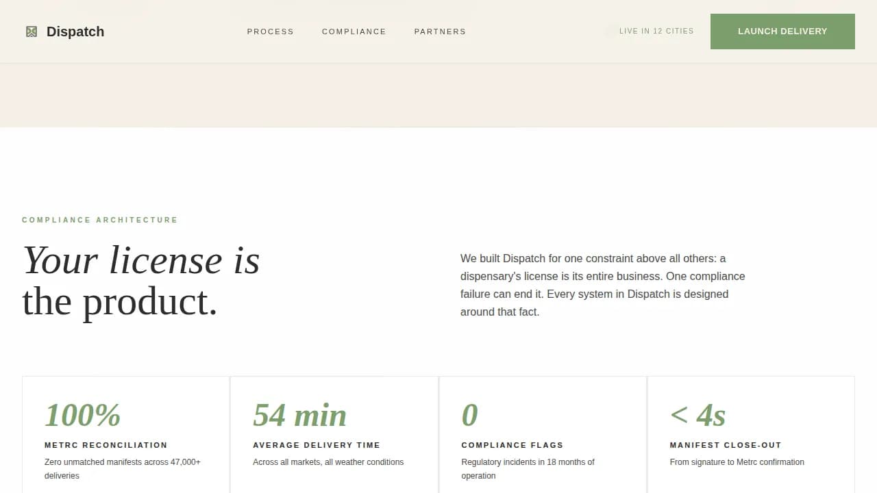 Deliver — Compliant Cannabis App Landing Page Template