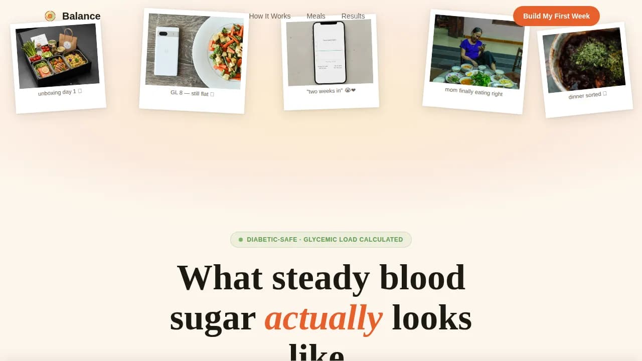 Meal Delivery — Specialized Diabetes Nutrition Landing Page Template