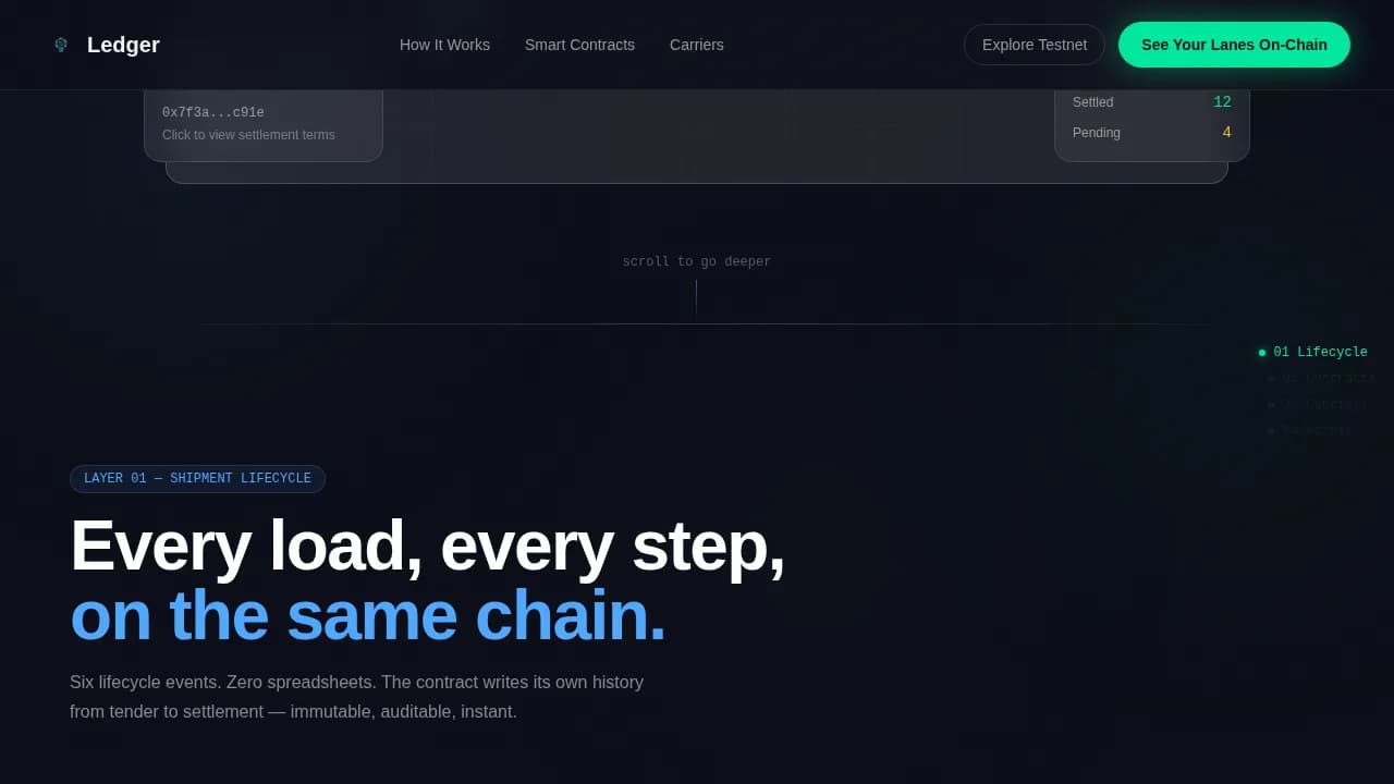 Freight Management — Blockchain Logistics Operations Landing Page Template