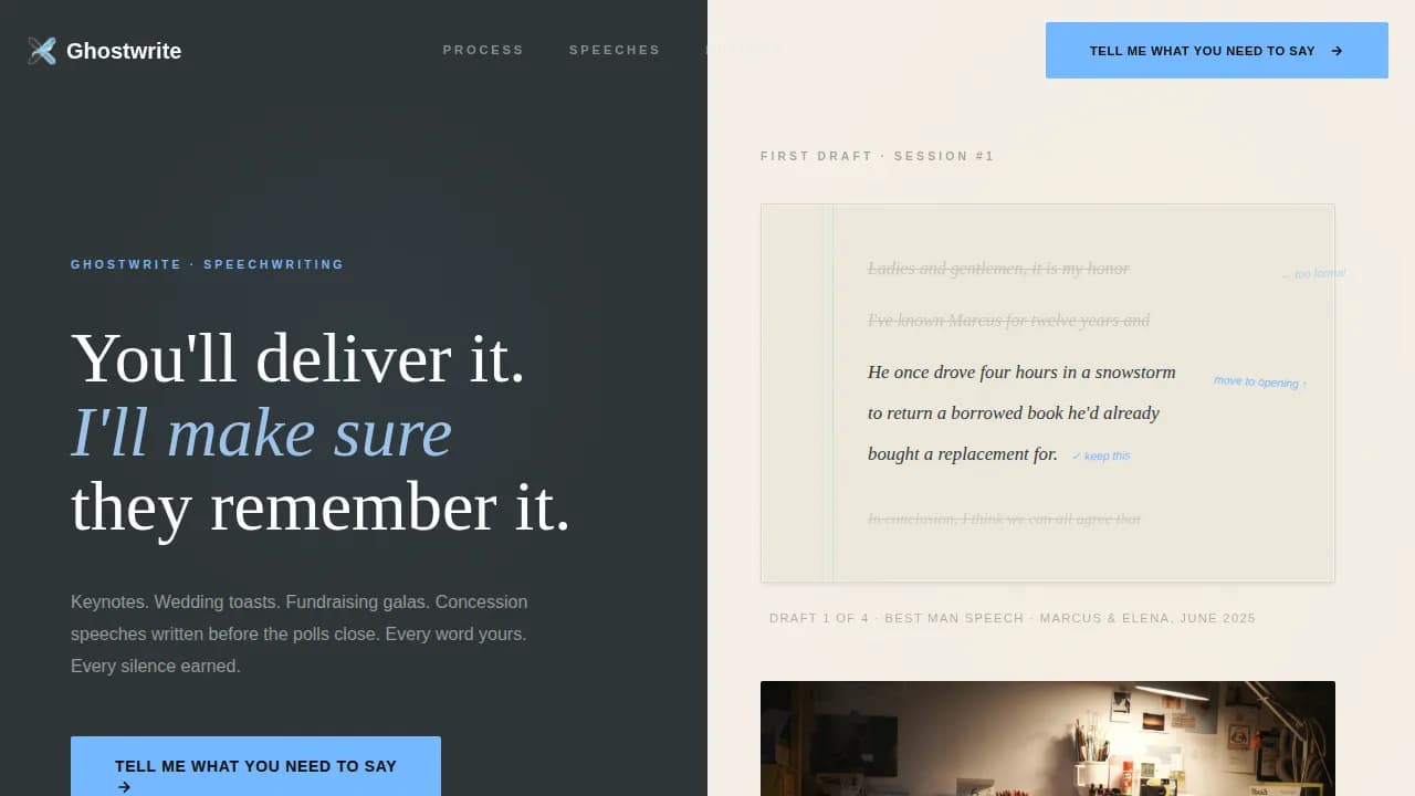Speechwriter Blog Website Template