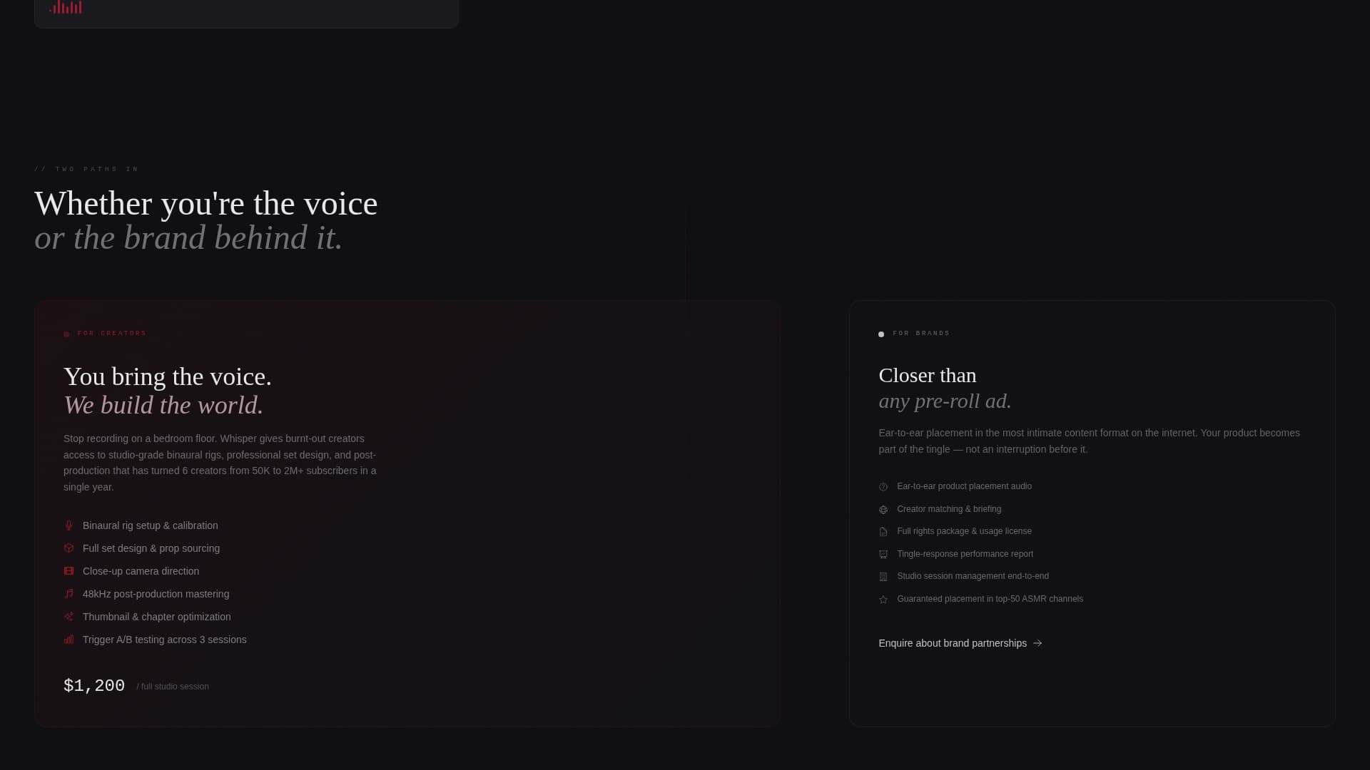 Whisper - Immersive Asmr Landing Page Template