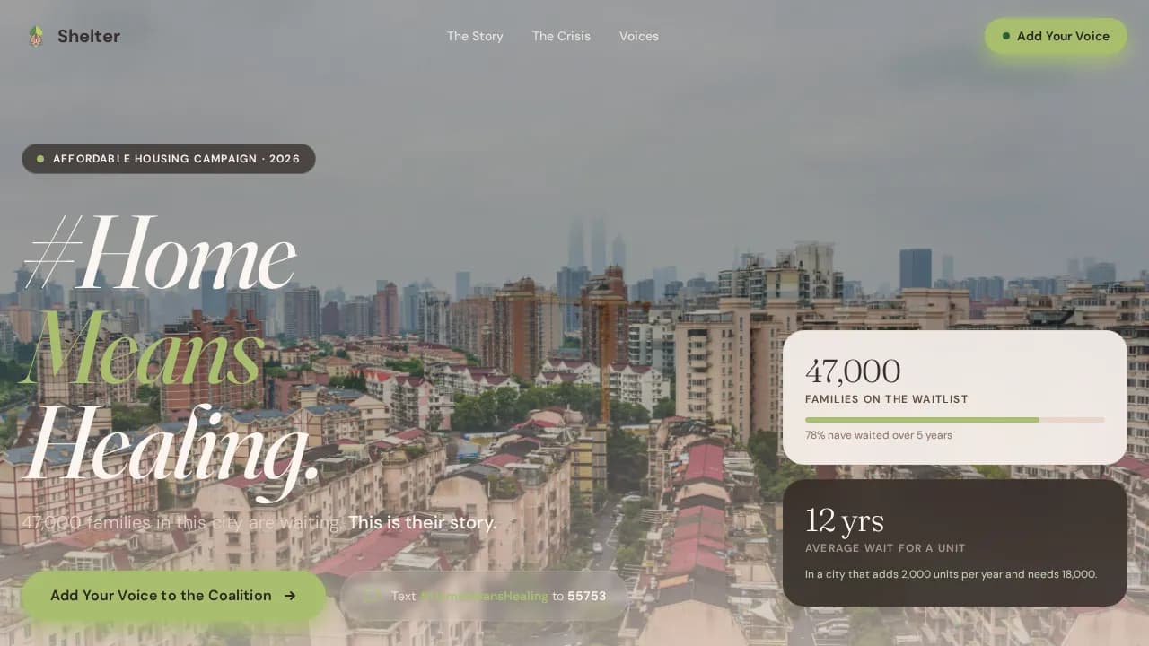Homestead — Community Housing Initiative Landing Page Template