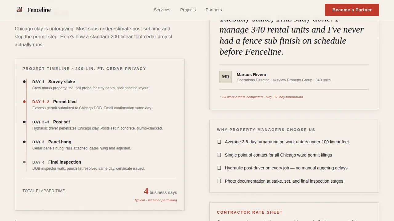 Fence — Reliable Installation Services Landing Page Template
