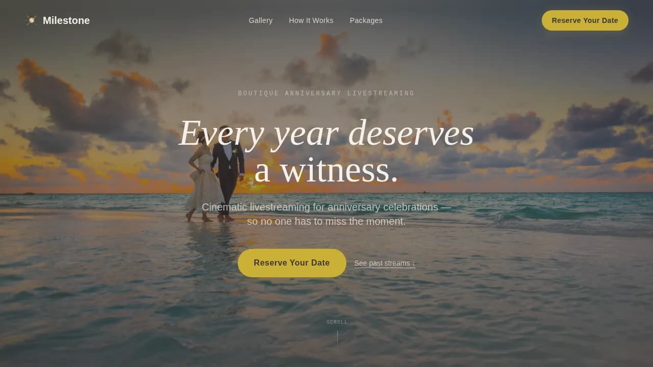 Anniversary Event Booking Website Template