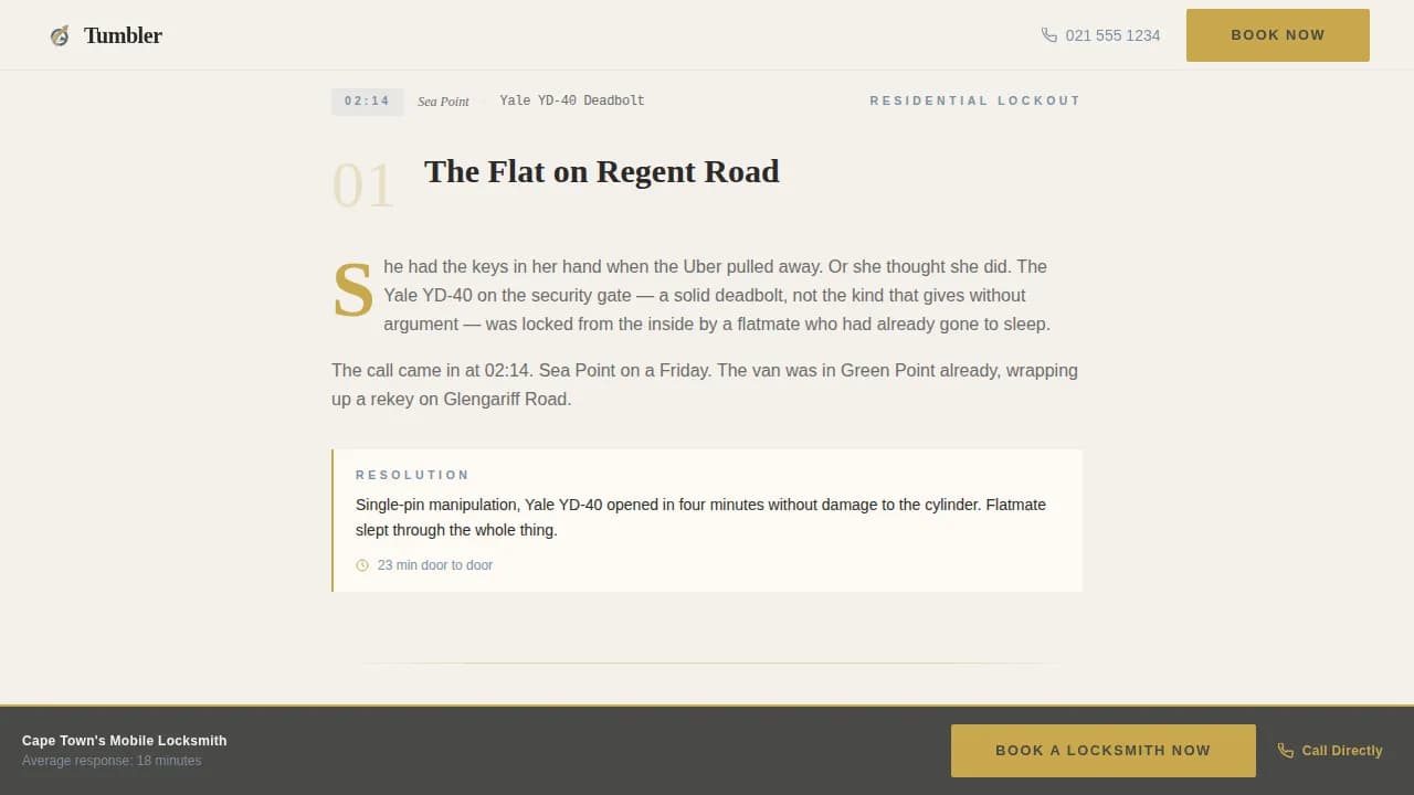 Tumbler - Trusted Emergency Locksmith Landing Page Template