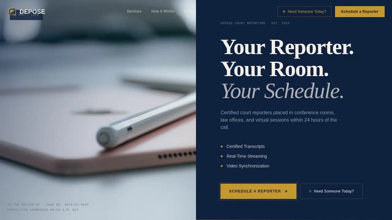 Notary & Legal Support Booking Website Template