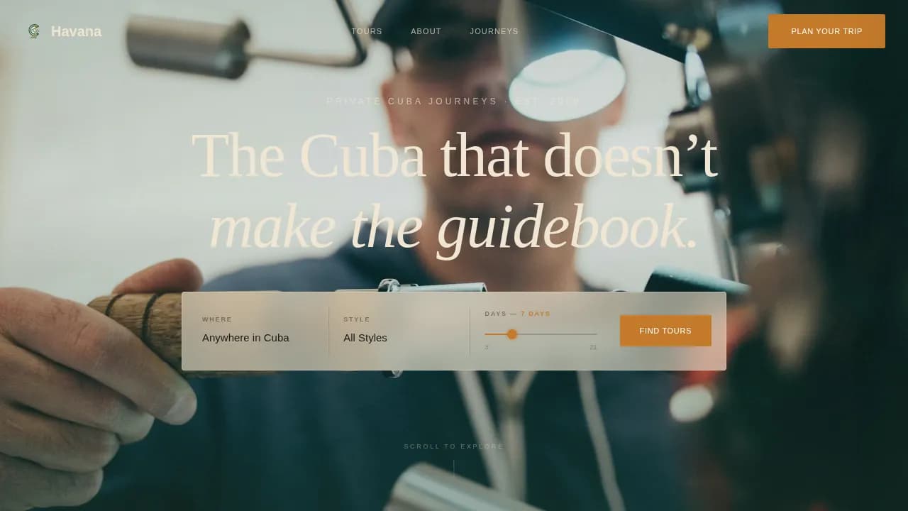 Cuba Travel Booking Website Template