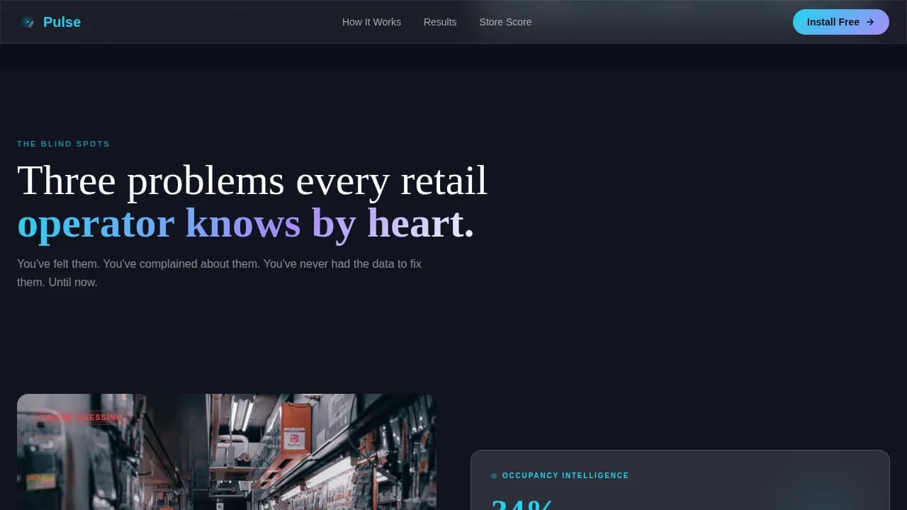 Pulse - Smart Retail IoT Sensor Analytics Landing Page Template