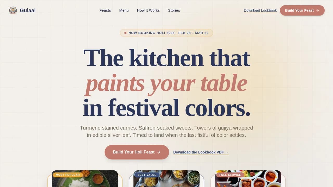 Holi Pricing Website Template