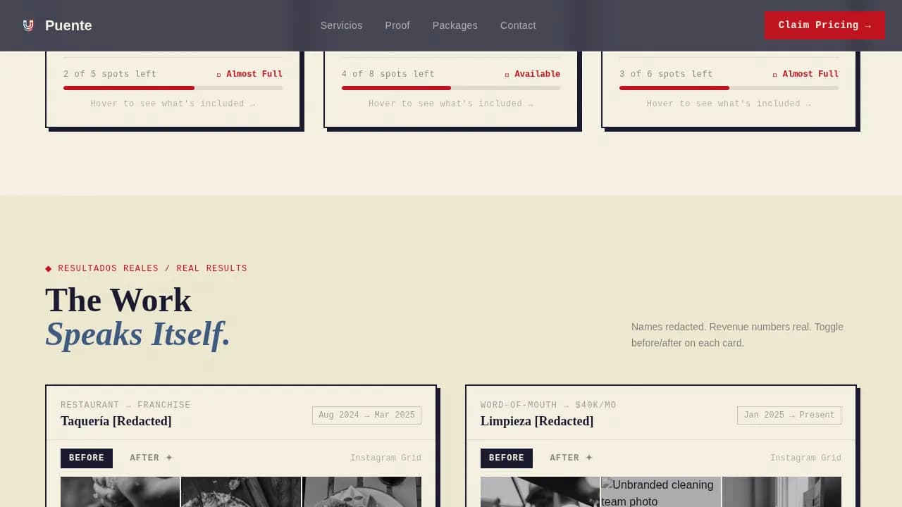 Immigrant-Owned Business Pricing Website Template