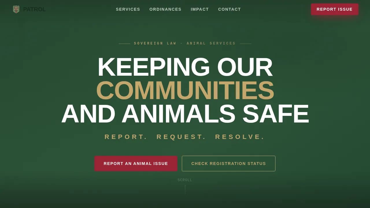 Animal Control Government Privacy Policy Website Template