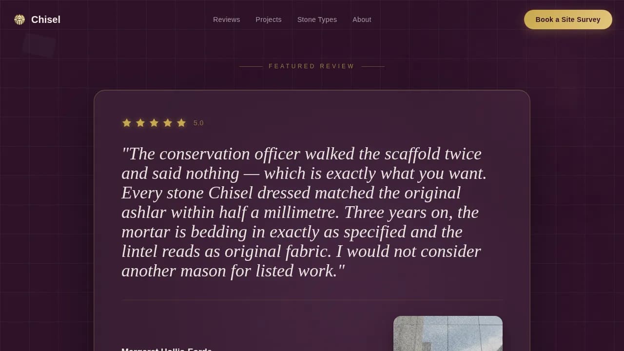 Stonemason Business Booking Website Template