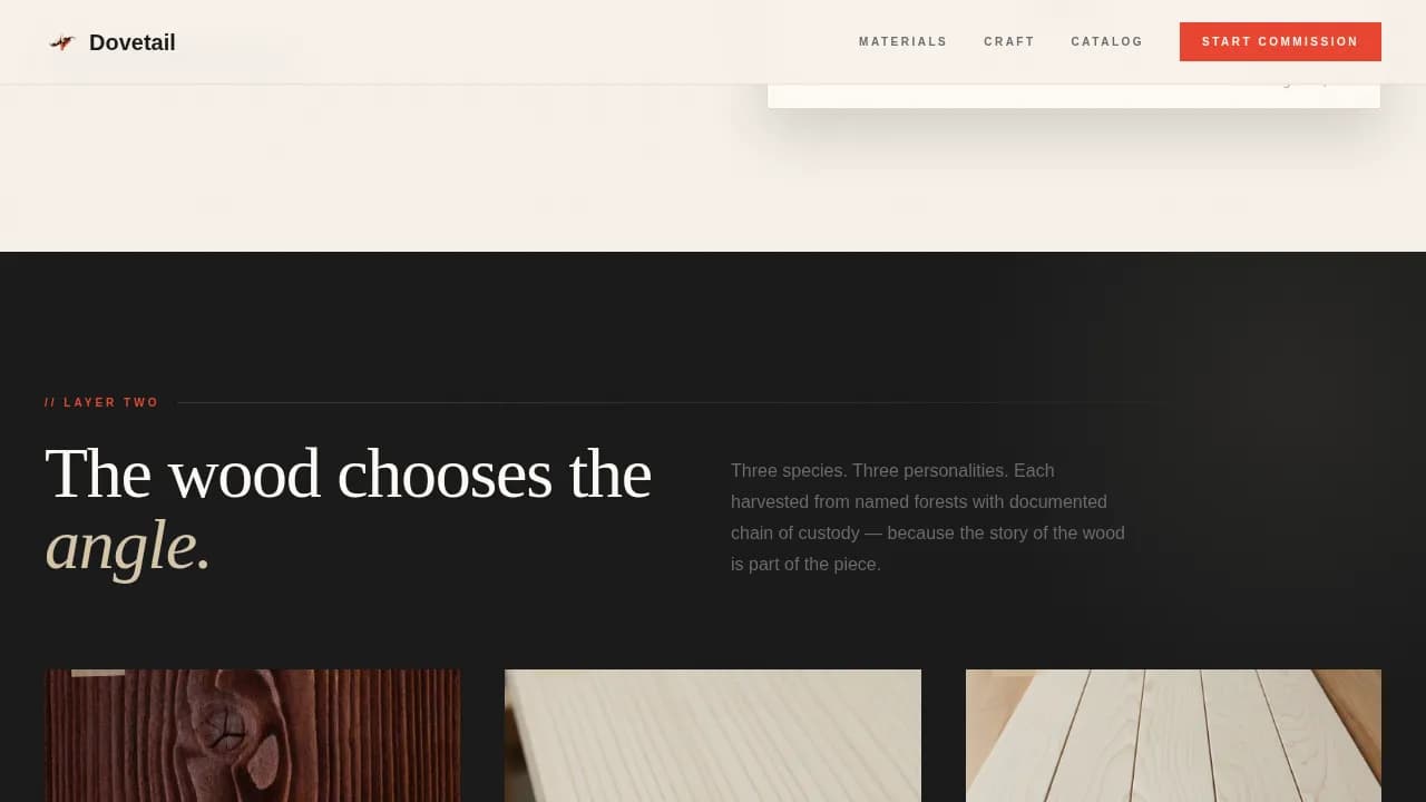 Craft — Bespoke Upholstered Furniture Landing Page Template