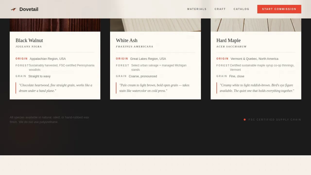 Craft — Bespoke Upholstered Furniture Landing Page Template