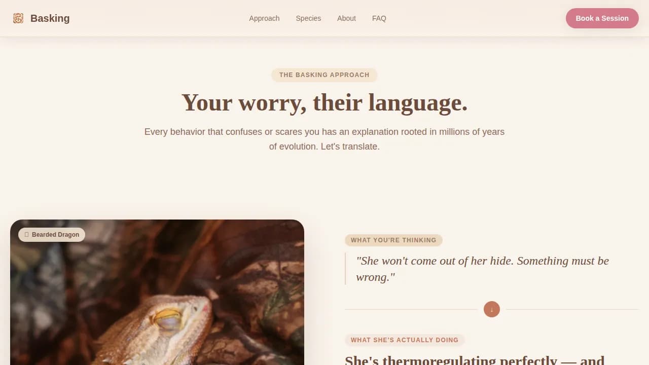 Reptile — Expert Exotic Animal Coaching Landing Page Template