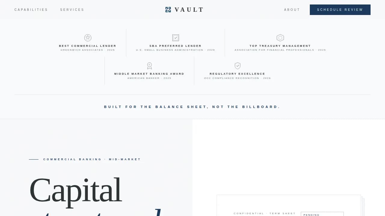 Treasury — Premium Banking Solutions Landing Page Template