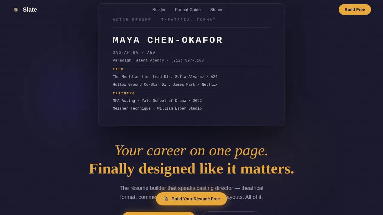 Narrative — Immersive Performance Landing Page Template