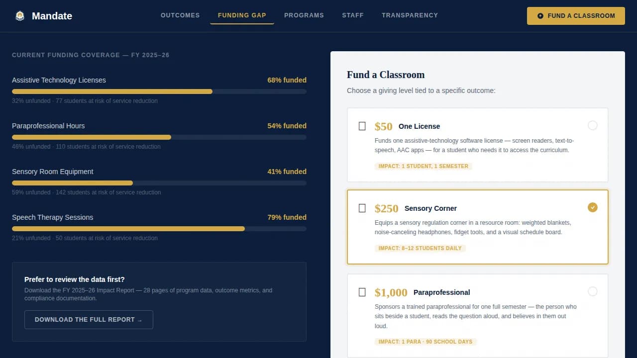Authorize — Federal IEP Special Education Landing Page Template