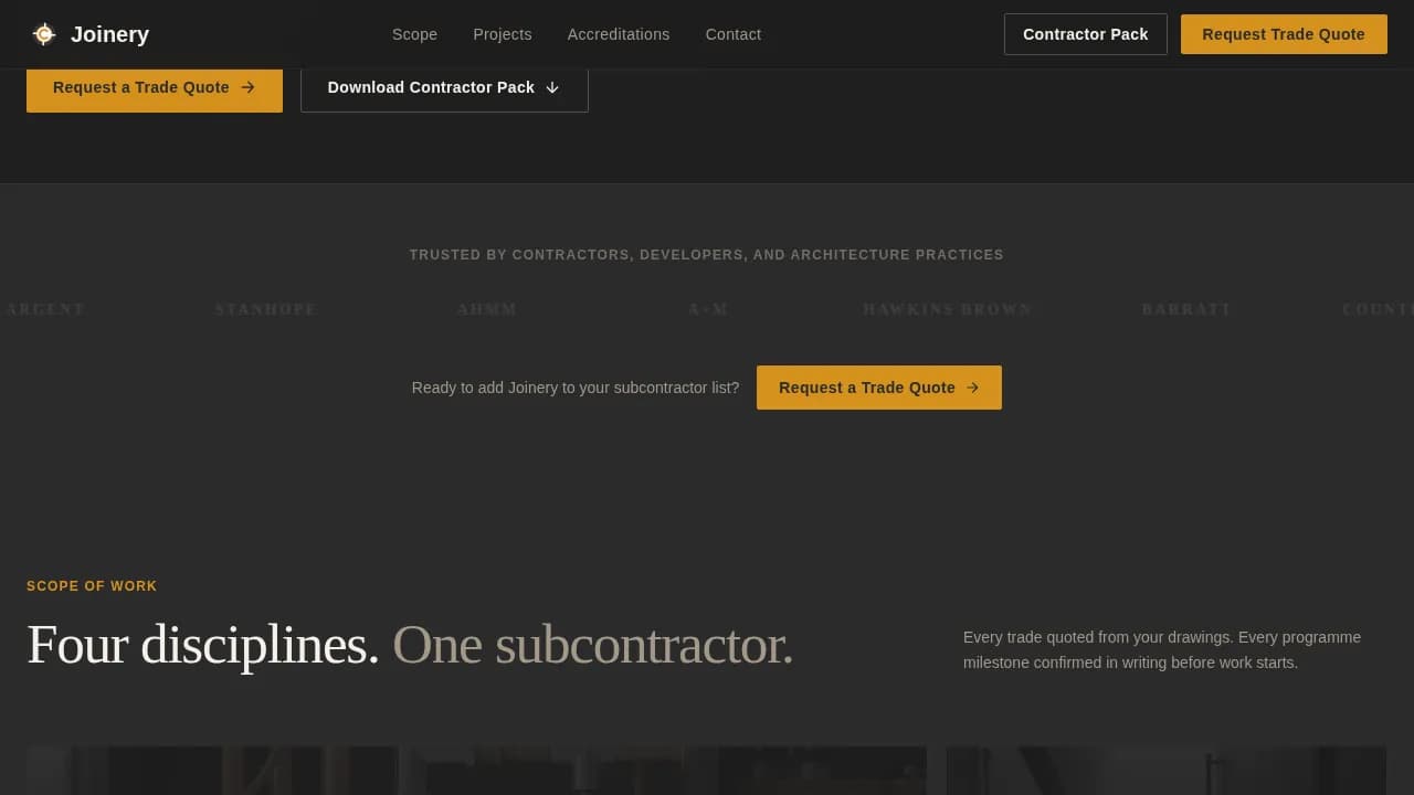Timber — Expert Carpentry Contractor Landing Page Template