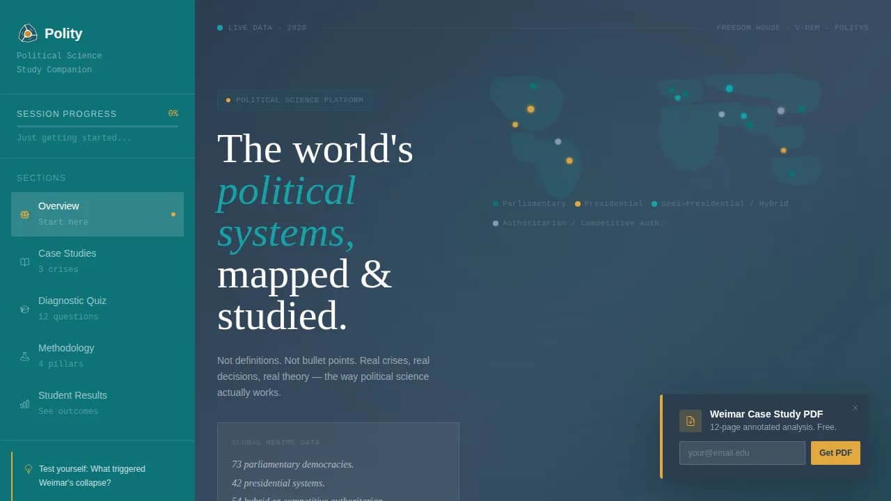 Civics — Comprehensive Government Study Guide Landing Page Template