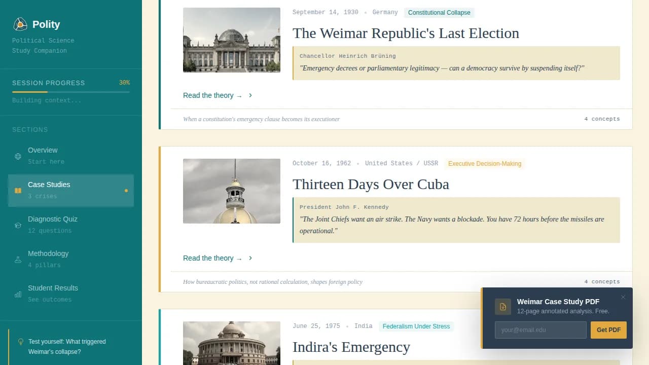 Civics — Comprehensive Government Study Guide Landing Page Template