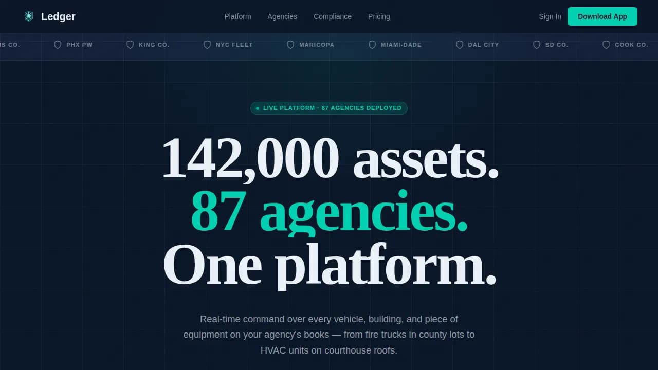 Ledger — Dynamic Public Sector Operations Landing Page Template