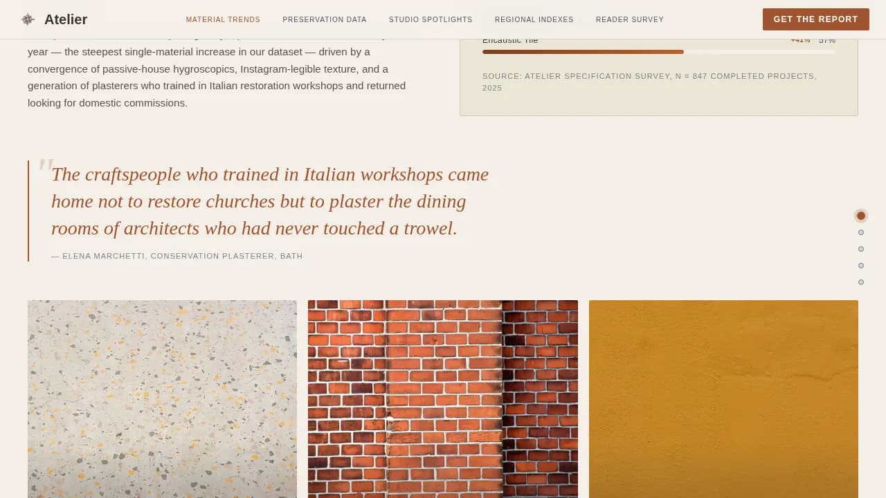 Atelier — Master Craftsman Portfolio Landing Page Template