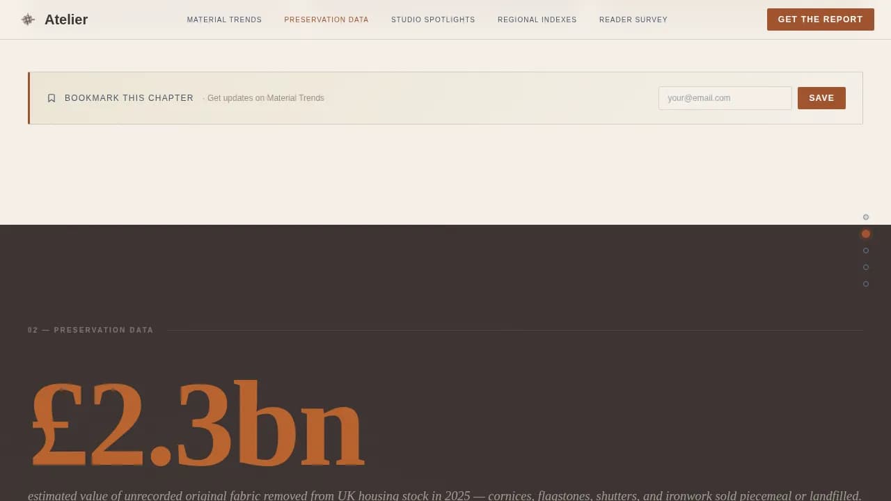 Atelier — Master Craftsman Portfolio Landing Page Template