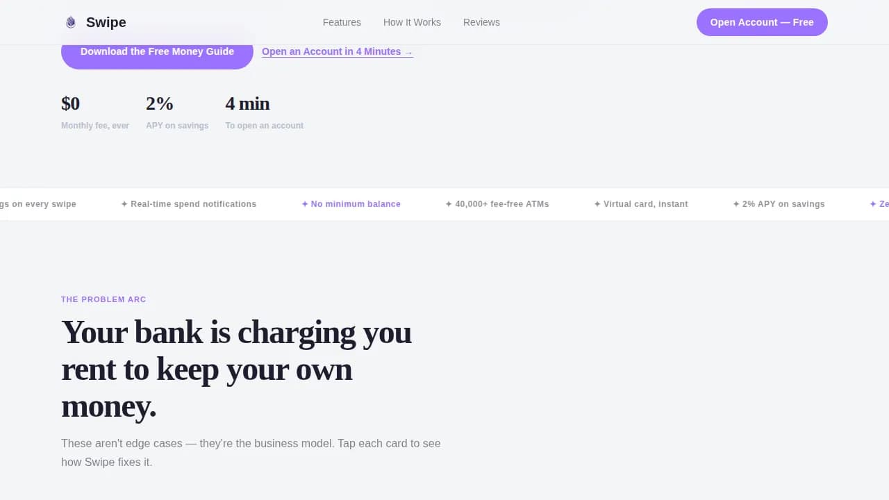 Swipe — Millennial Banking Guide Landing Page Template