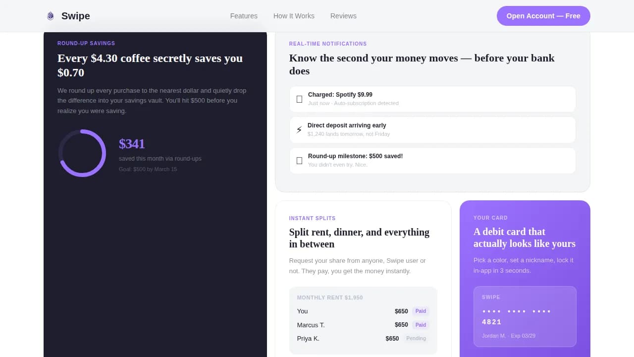 Swipe — Millennial Banking Guide Landing Page Template