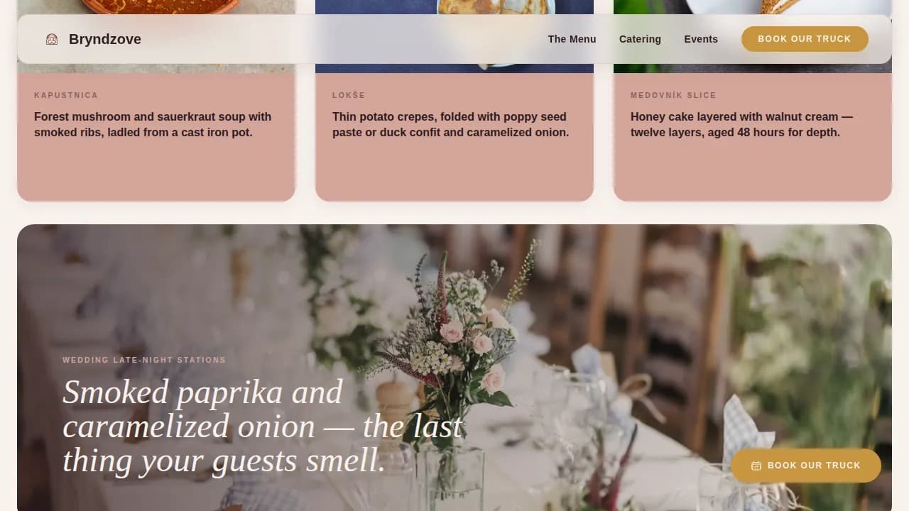 Slovak Cuisine Booking Website Template