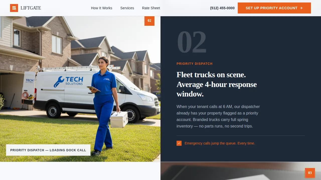 Liftgate — Professional Garage Door Repair Landing Page Template
