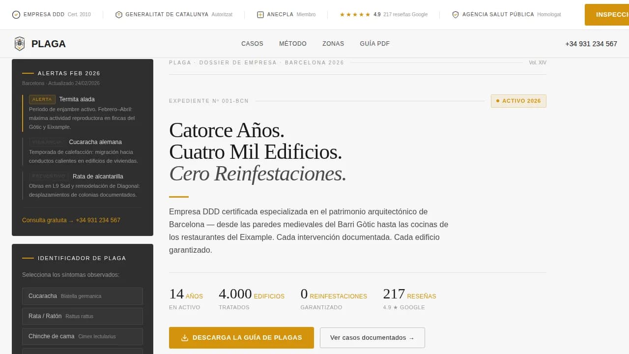 Plaga — Expert Pest Management Landing Page Template