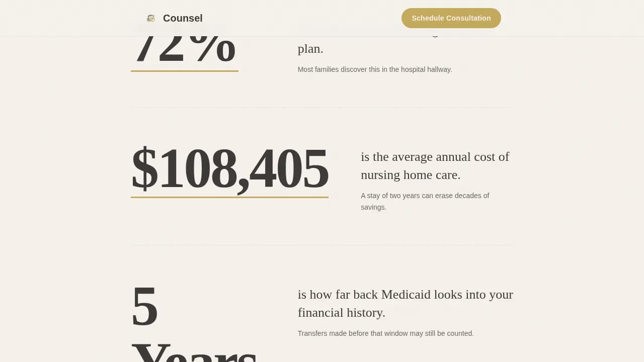 Advise — Expert Elder Law Landing Page Template