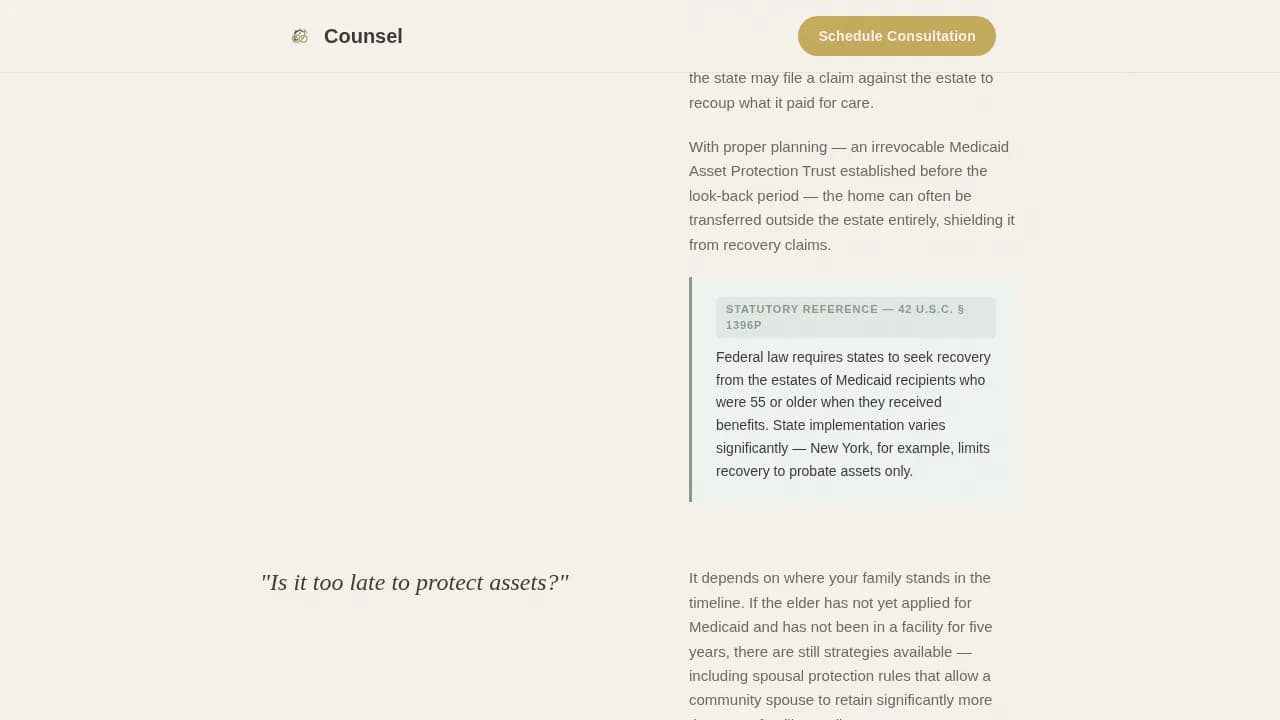 Advise — Expert Elder Law Landing Page Template
