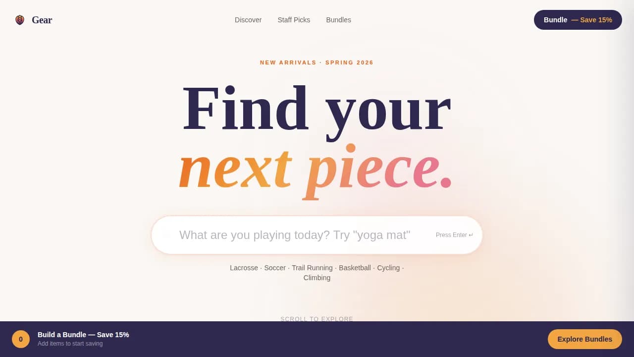 Gear — Complete Sporting Goods Landing Page Template