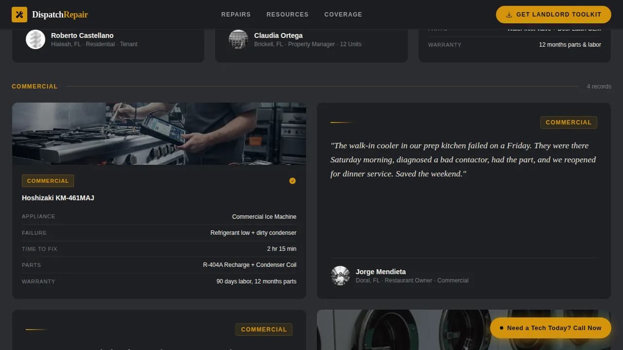 Dispatch - Trusted Appliance Repair Landing Page Template
