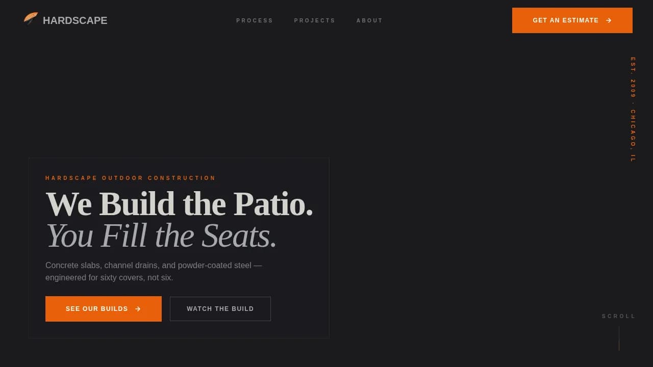 Build — Expert Restaurant Patio Landing Page Template