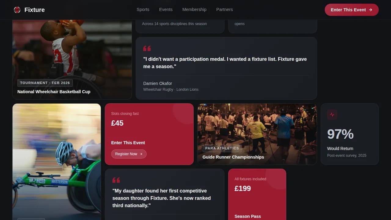 Compete — Elite Adaptive Sports Landing Page Template