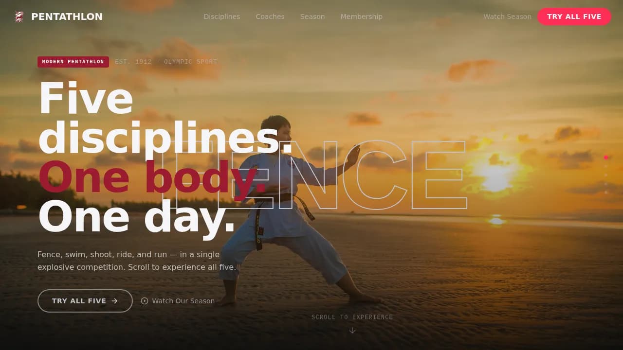 Champion — Elite Athletics Club Landing Page Template