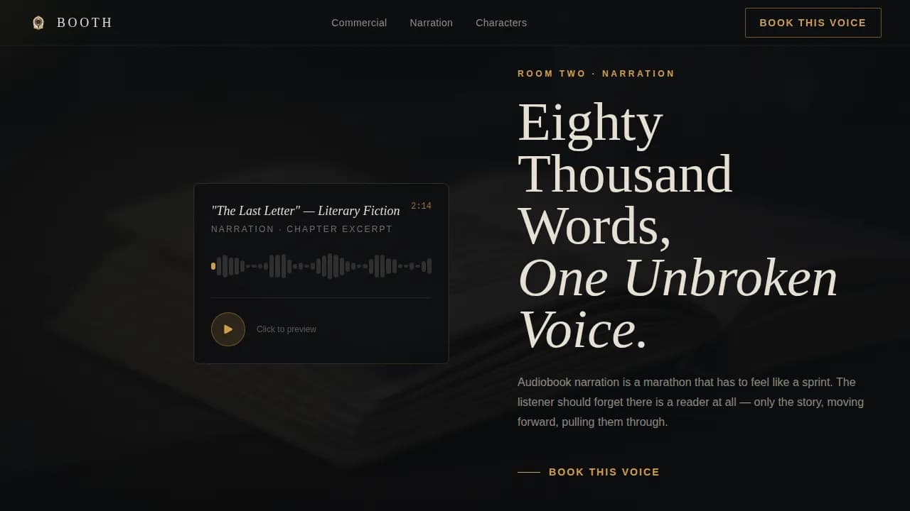 Perform — Professional Voice Actor Landing Page Template