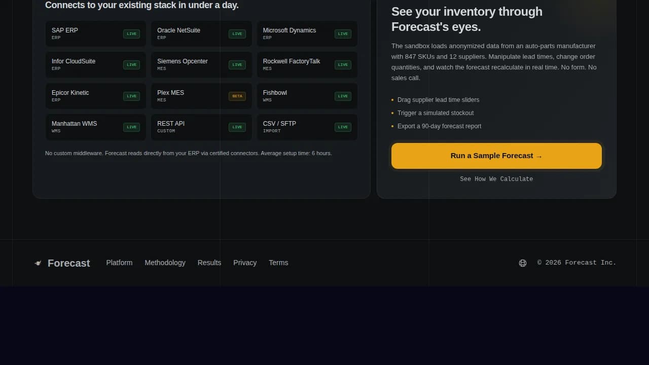 Forecast — Predictive Manufacturing Analytics Landing Page Template