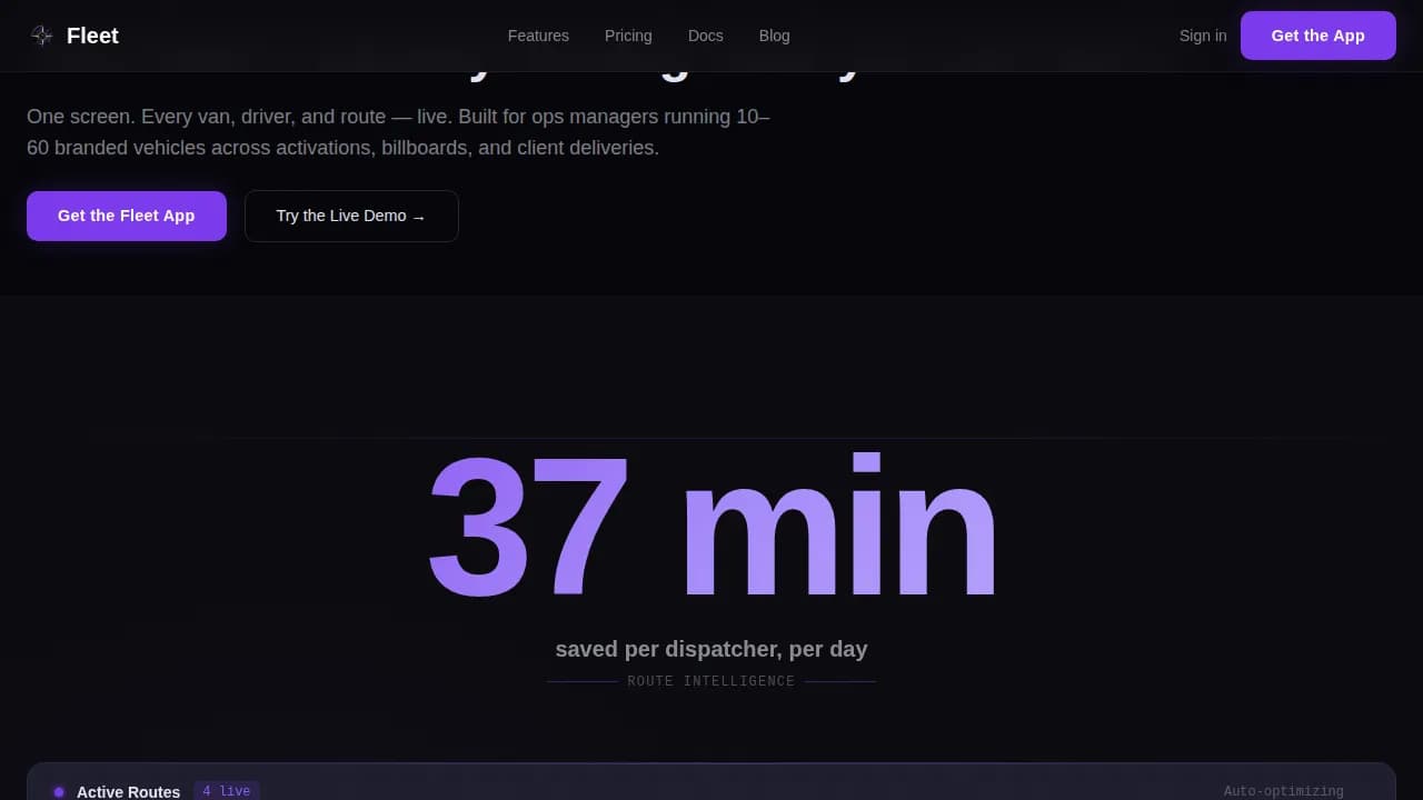 Fleet — Advanced Vehicle Management Landing Page Template