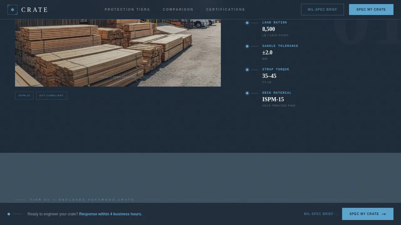 Crate - Engineered Vehicle Packaging Landing Page Template