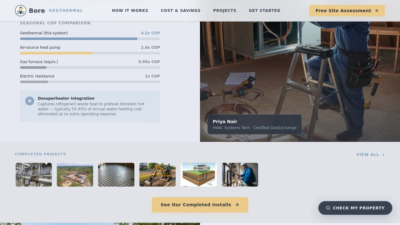 Thermal — Deep Geothermal Installation Landing Page Template