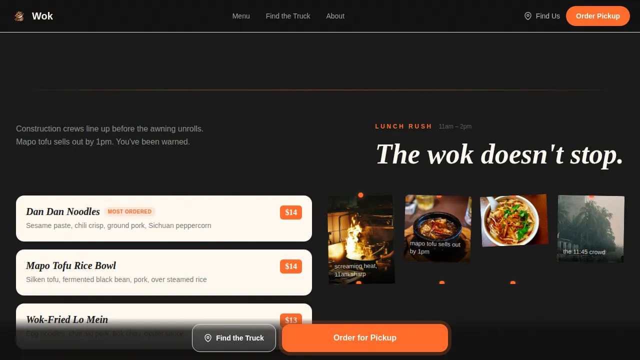 Wok — Gourmet Asian Catering Landing Page Template