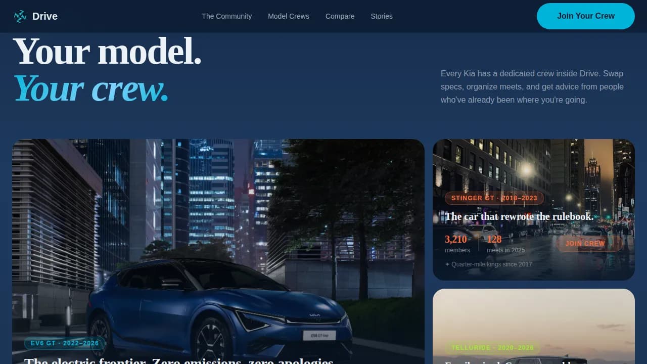 Throttle — Premium Automotive Club Landing Page Template