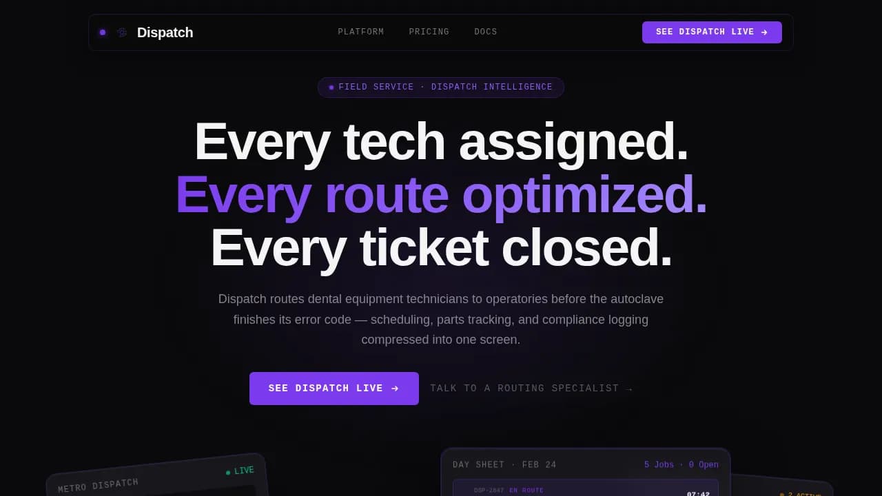 Schedule — Dental Field Service Landing Page Template