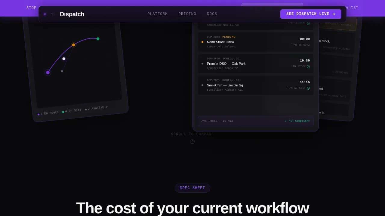 Schedule — Dental Field Service Landing Page Template