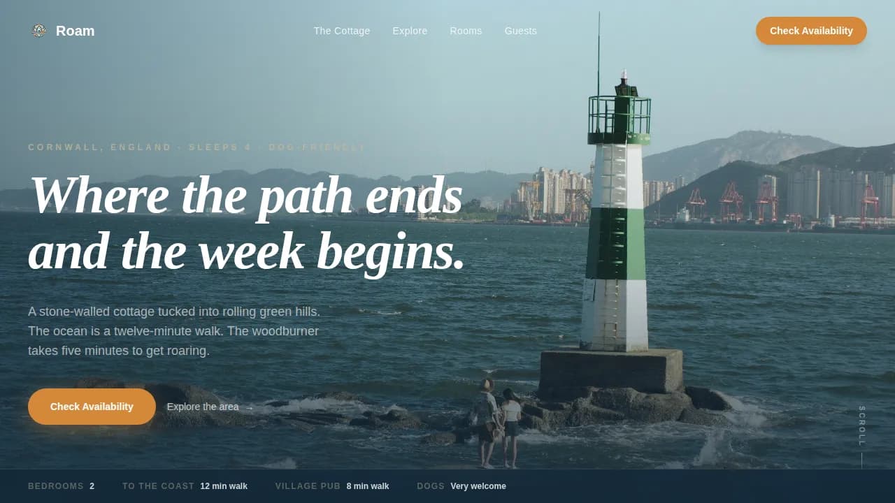 Trek — Explore Rural Lodging Landing Page Template